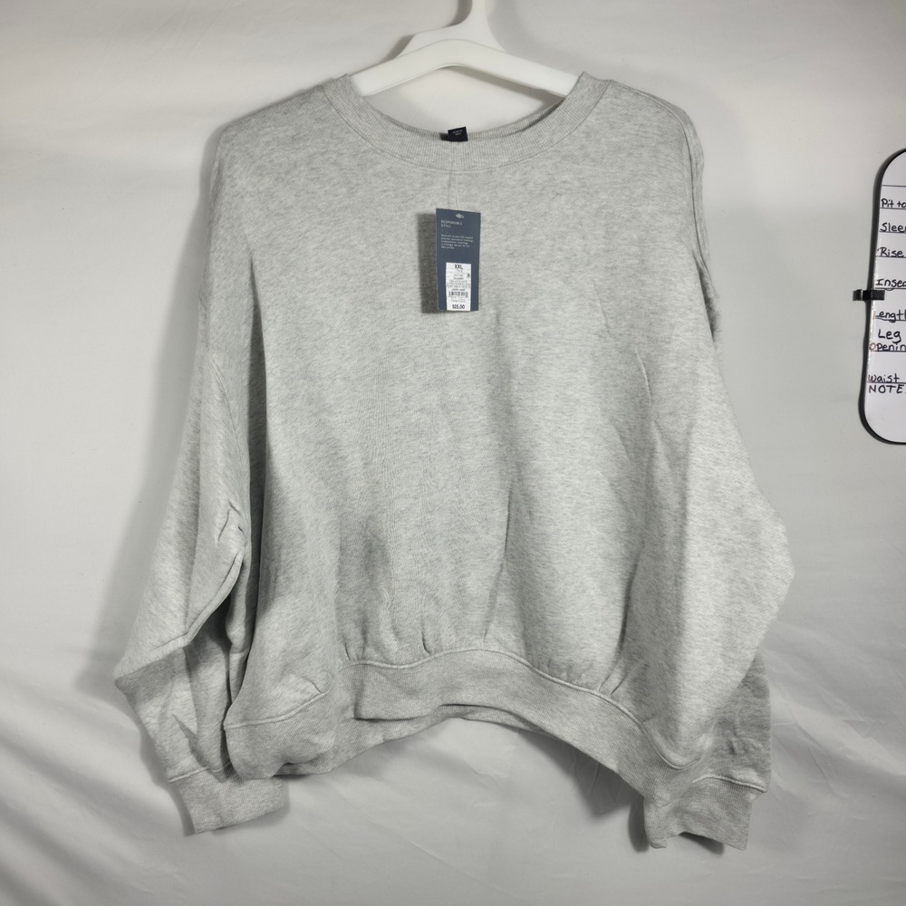 Universal Thread Sweatshirt Womens XXL Gray NEW Cropped Oversized Pullover